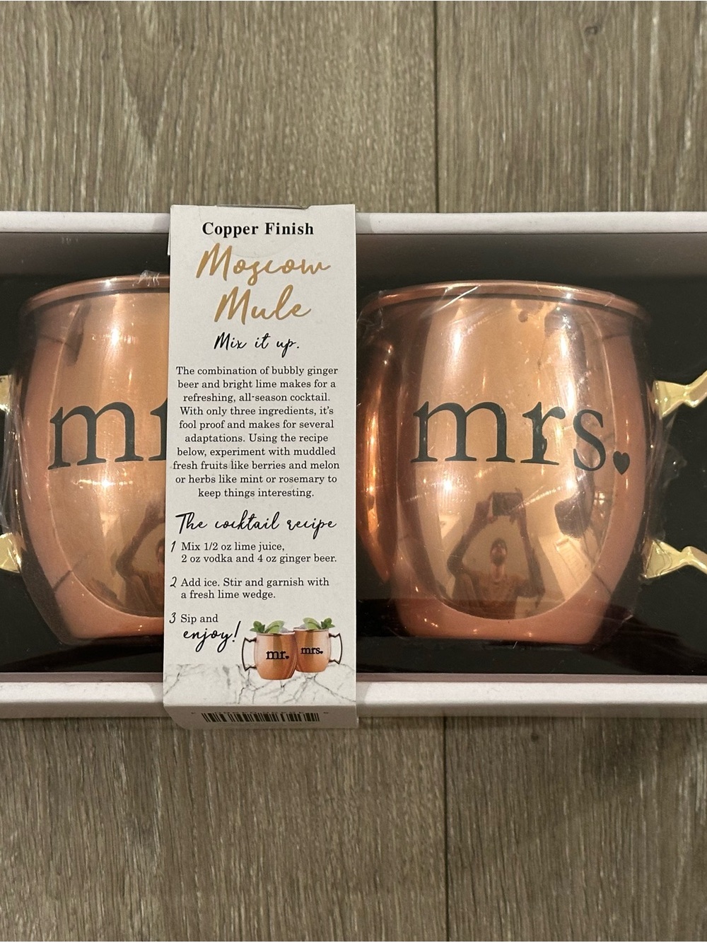 Copper Finish Moscow Mule Mug‎ Set - Mrs. Copper